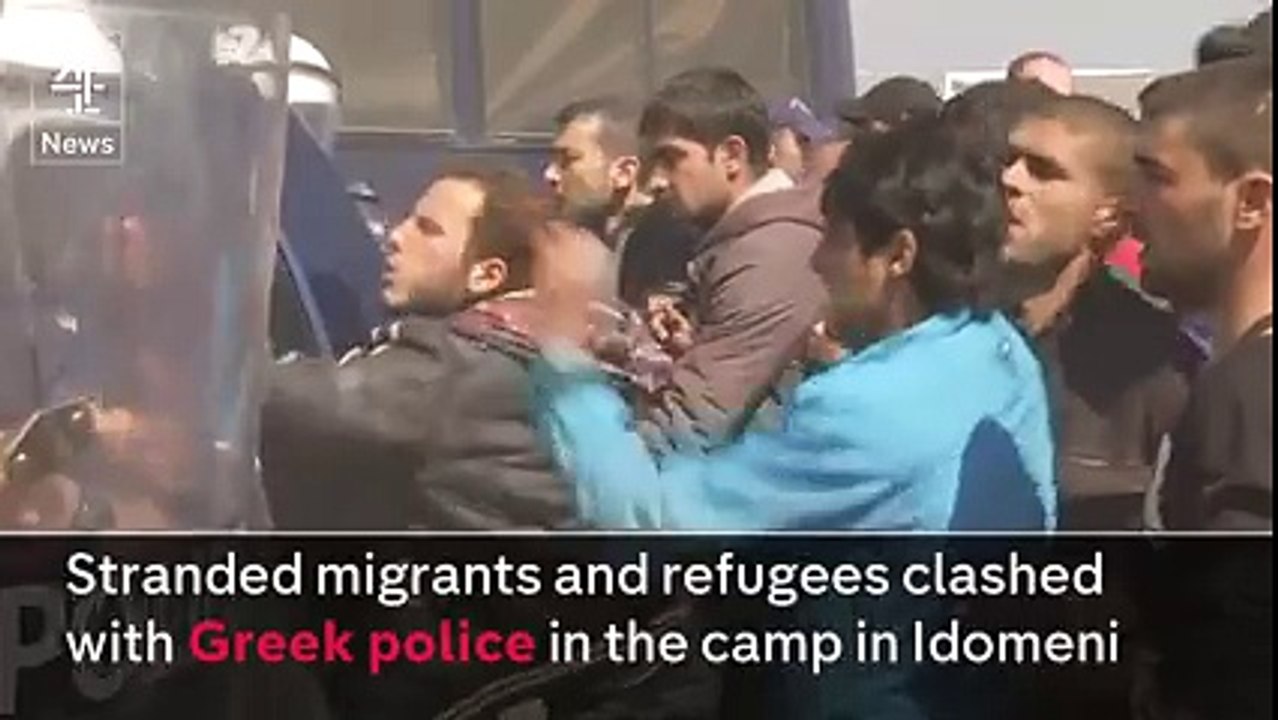 Police and Migrants clash in Greece