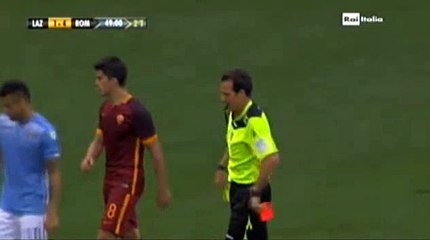 Wesley Hoedt RED CARD Lazio 1 - 4 AS Roma Serie A 3-4-2016