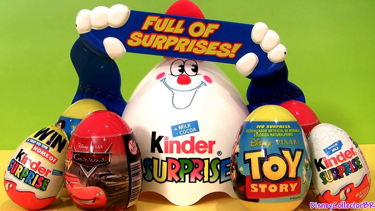Huge Kinder Surprise Eggs Disney Pixar CARS 2 & Toy Story review Unwrapping Chocolate Toys