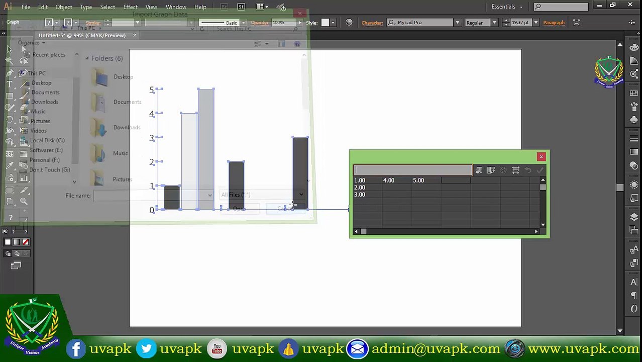 Lecture 24 how to use graph tool in adobe Illustrator In Hindi Urdu