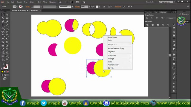 Lecture 26 how to use pathfinder align tool in adobe Illustrator In Hindi Urdu