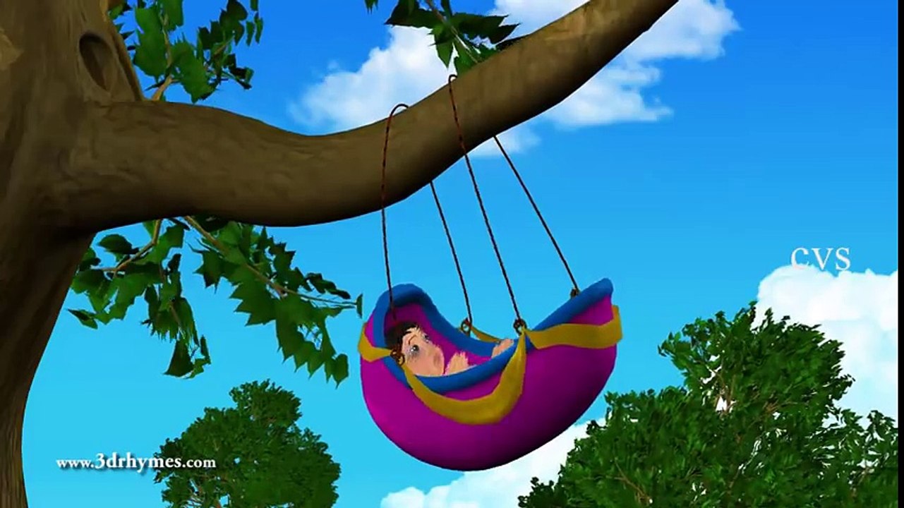 3D Animation Rock-A-Bye Baby English Nursery rhymes for children  with lyrics