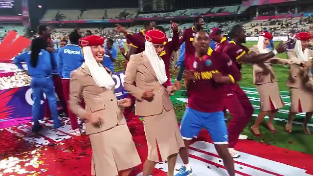 Air Hostess Doing Champion Dance With West Indies Players WT20 2016