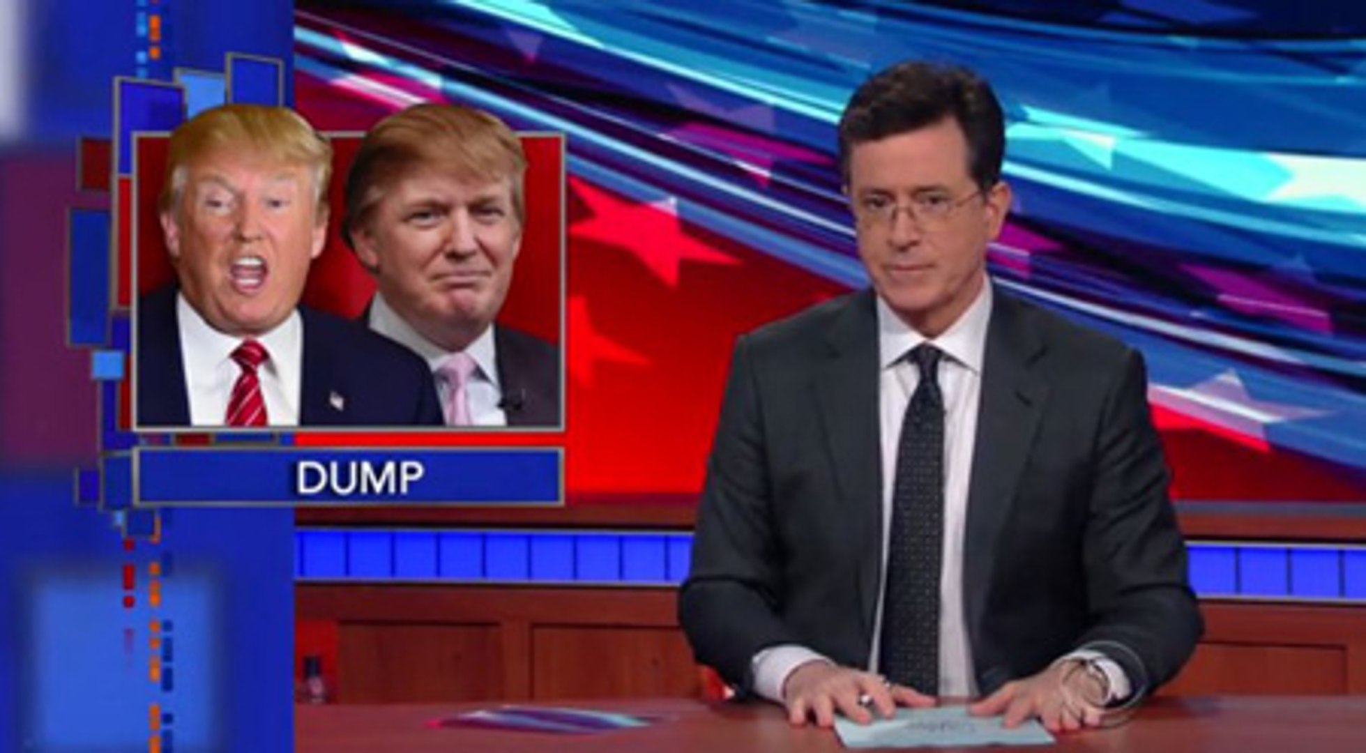 Colbert moderates a Trump vs. Trump debate