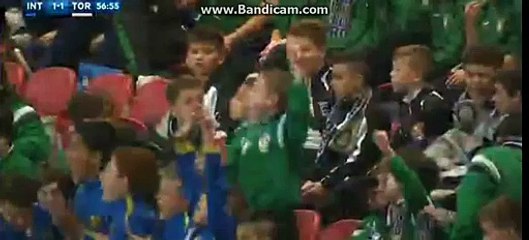 Miranda Horror Foul And Gets Red Card - Inter 1-1 Torino 03.04.2016