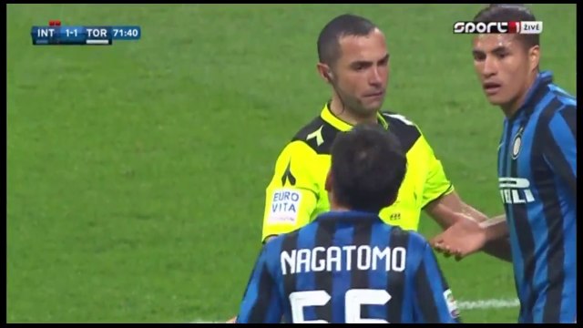 Yuto Nagatomo RED CARD and Penalty For Torino - Inter 1 - 2 Torino 03.04.2016