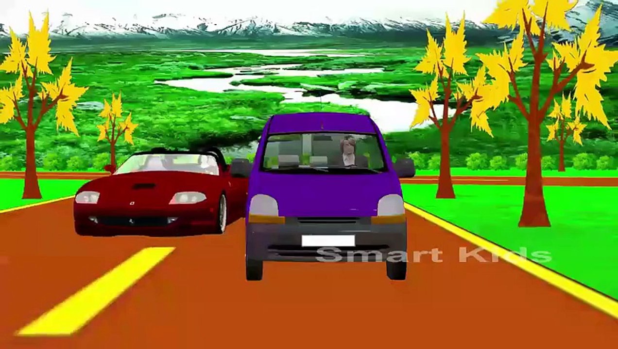 Cartoon Bus Or Train Poem For Children -Bus Or Train Rhyme With Lyrics For Kids