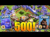 Clash of Clans ♔ 500 BOWLERS AND 500 HOGs 6 In a Attack! ♔ Just testing