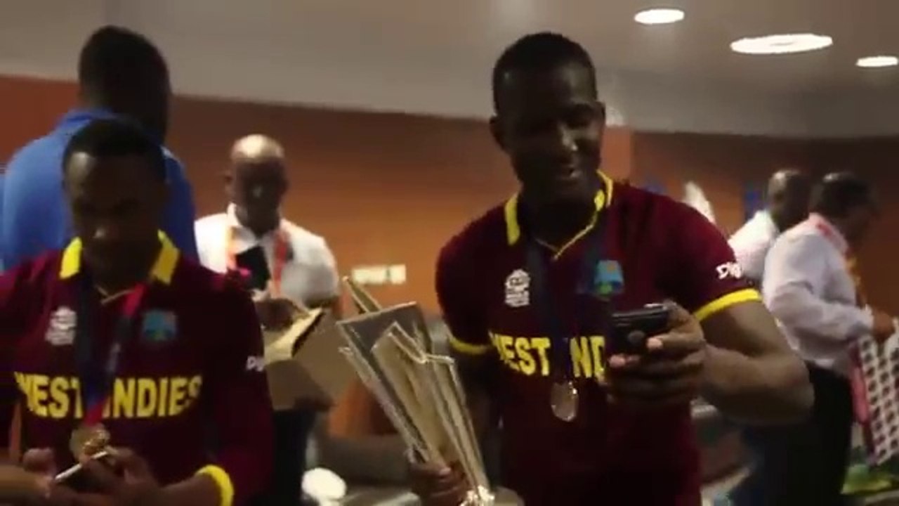 West Indies Dressing Room Celebrations After Winning World T20