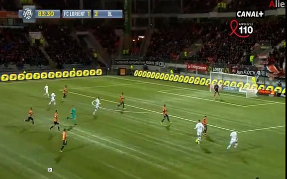 Alexandre Lacazette goal-Lorient	1-3	Lyon 03.04.2016