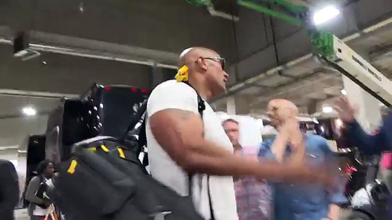 The Rock arrives and is ready to electrify at WrestleMania 32