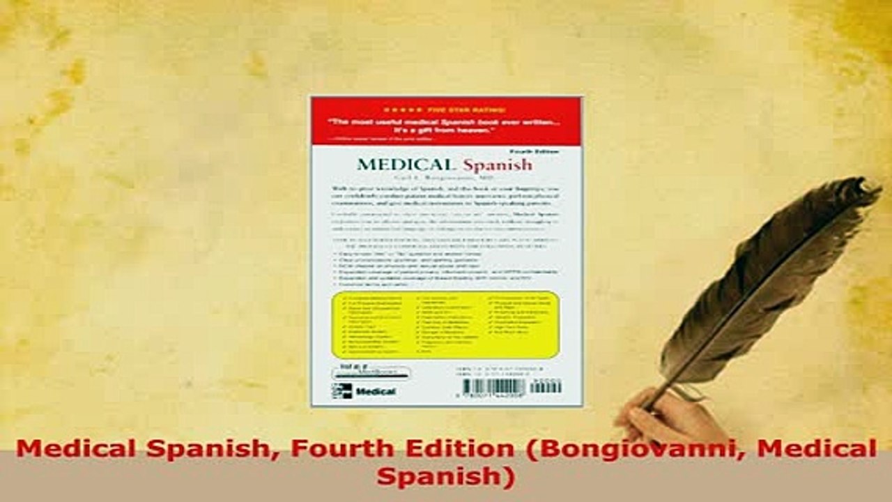 PDF  Medical Spanish Fourth Edition Bongiovanni Medical Spanish Ebook
