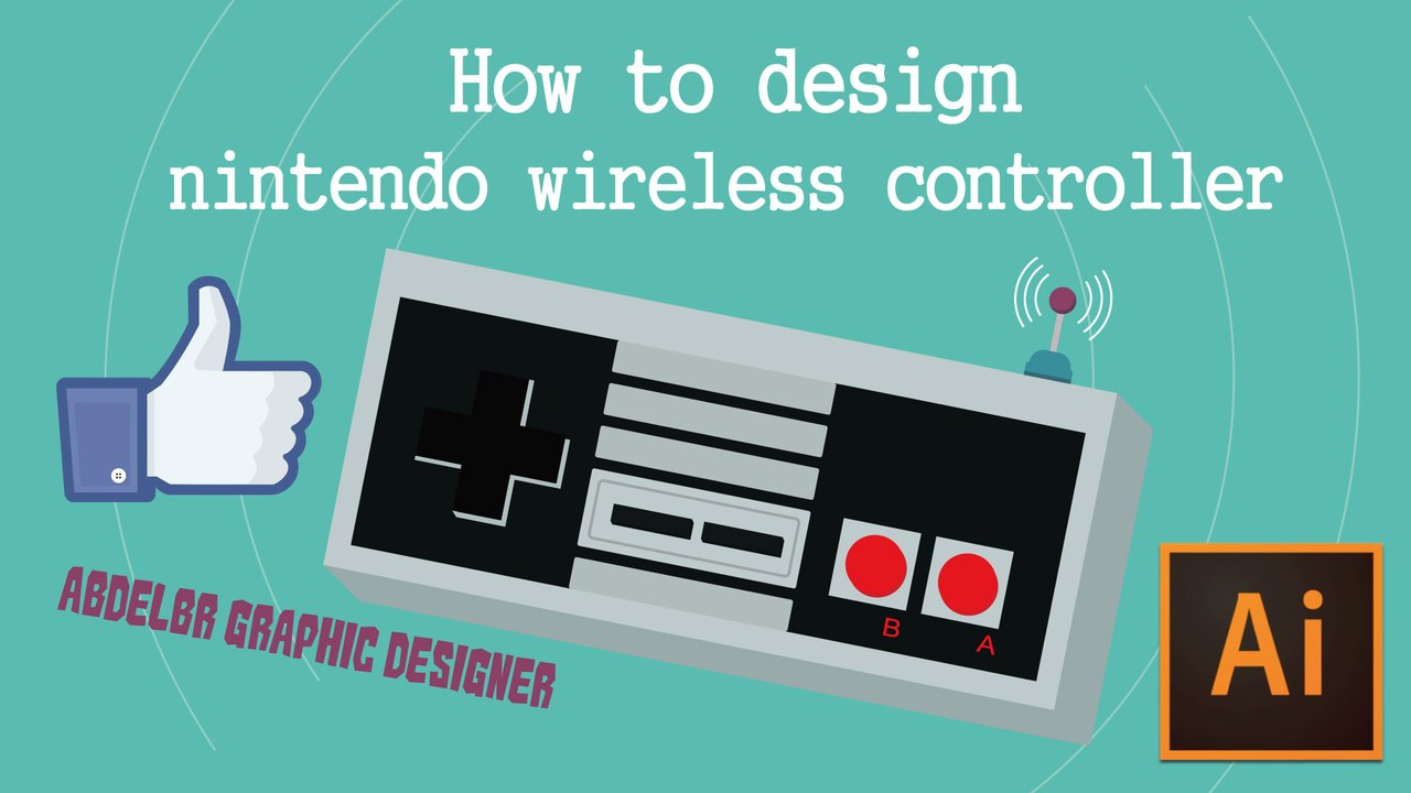 Flat Design Nintendo Wireless Controller Adobe illustrator tutorial