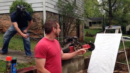 Paint can lawn mower explosion: Arts and Crafts with Uncle Rob