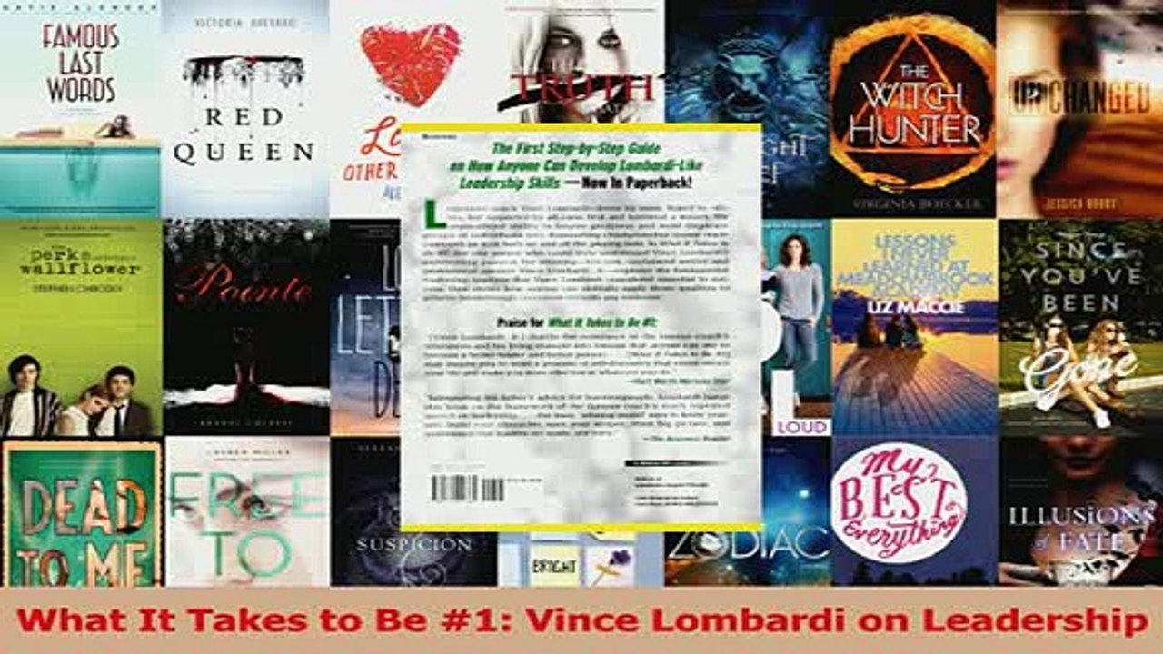 Read  What It Takes to Be 1 Vince Lombardi on Leadership Ebook Free
