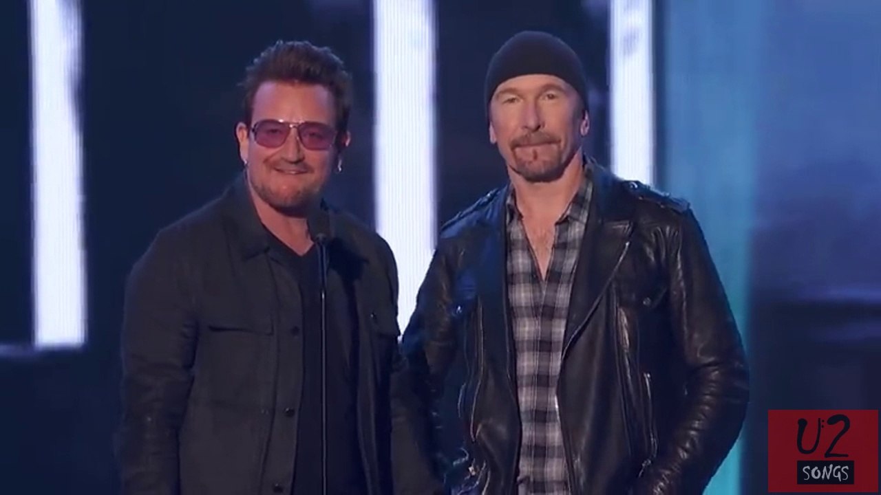U2's Bono & The Edge accept this year's Innovator Award & call Pharrell Williams a true rock star!