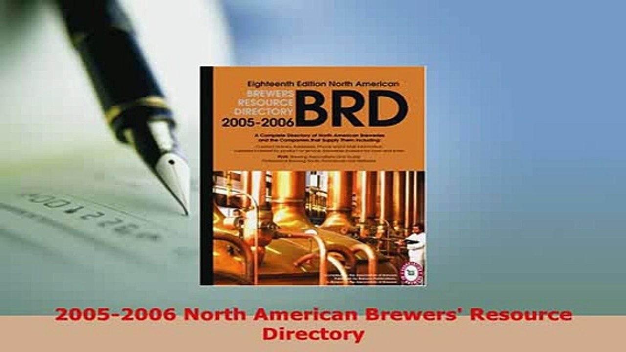 PDF  20052006 North American Brewers Resource Directory PDF Online