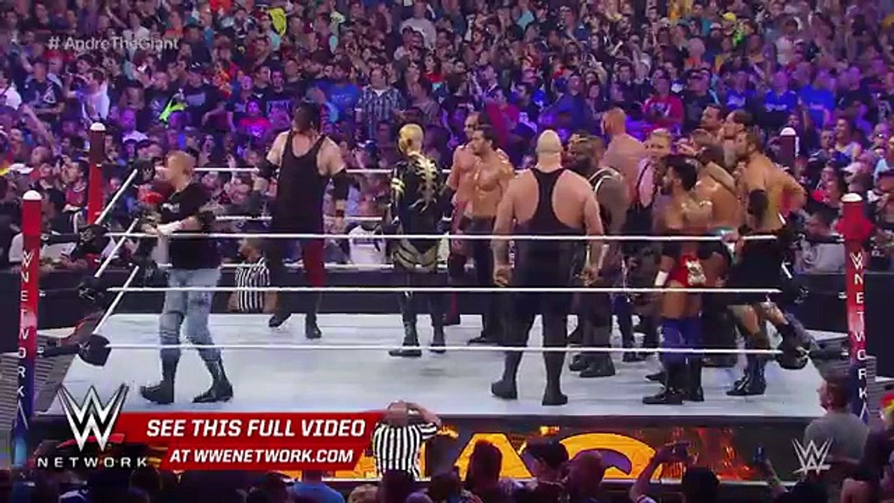 Shaquille O'Neal entered the 3rd annual Andre the Giant Memorial Battle Royal WrestleMania 32
