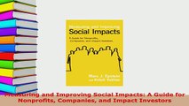 PDF  Measuring and Improving Social Impacts A Guide for Nonprofits Companies and Impact Read Full Ebook