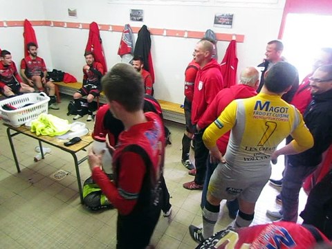 Dans les vestiaires muratais après la victoire 4 - 2 sur St Just en EXCELLENCE le 03/04/2016 :