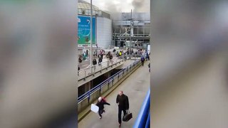 The First video Footage of the explosion at the airport of Brussels Caught on Cam 22 03 2016