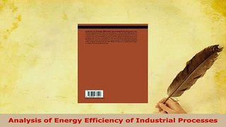 Download  Analysis of Energy Efficiency of Industrial Processes Free Books
