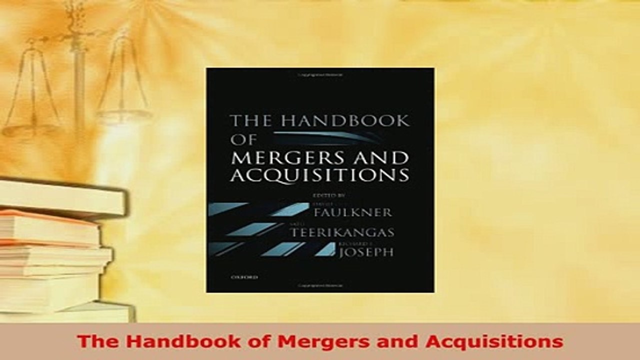 PDF  The Handbook of Mergers and Acquisitions PDF Online