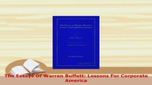 Download  The Essays Of Warren Buffett Lessons For Corporate America PDF Full Ebook