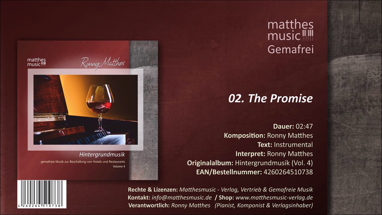 The Promise - GEMA-freie Filmmusik (02/14) - CD: Hintergrundmusik / Background Music (Vol. 4)