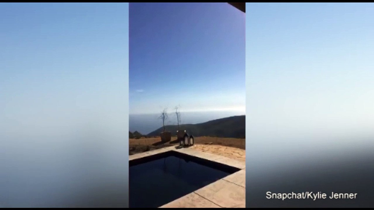 Kylie shows off the view from her father's Malibu mansion