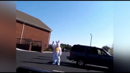 Evangelical screams at Easter bunny outside a Tennessee church
