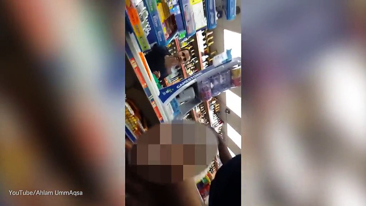 Explosive rant at Muslim woman for covering face in local shop