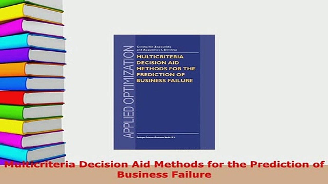 Download  Multicriteria Decision Aid Methods for the Prediction of Business Failure PDF Online