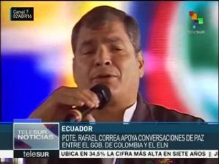 Correa brinda apoyo a Colombia para diálogo entre Santos y el ELN