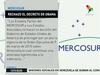 Mercosur rechaza el decreto de EE.UU. contra Venezuela