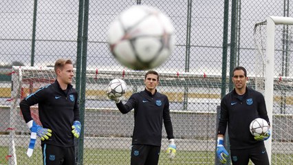 FC Barcelona training session: Last session before Atlético in Champions League
