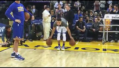 Stephan Curry maç öncesi ısınıyor!