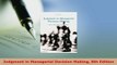 PDF  Judgment in Managerial Decision Making 8th Edition Download Full Ebook