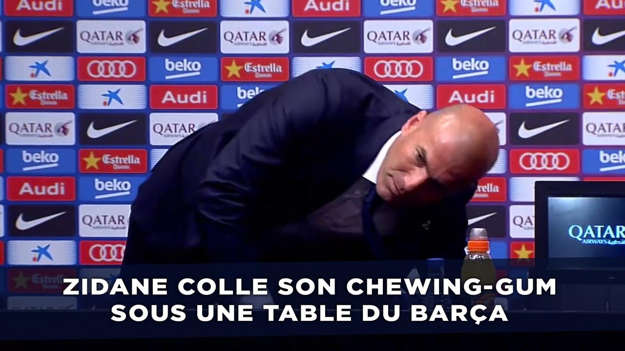 Clasico: Zidane colle son chewing-gum sous une table du Barça