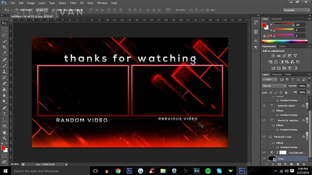 How to Make a CUSTOM Outro for YouTube Videos! Photoshop Outro Tutorial! (2016)