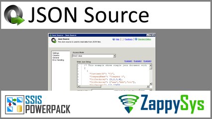 SSIS JSON File Source - Read JSON file or Web Service URL (REST, ODATA)