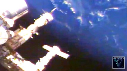 UFO News Tether Type UFO Seen On Live ISS Cam