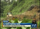 El fuerte temporal causa derrumbes y destrozos en Pastaza