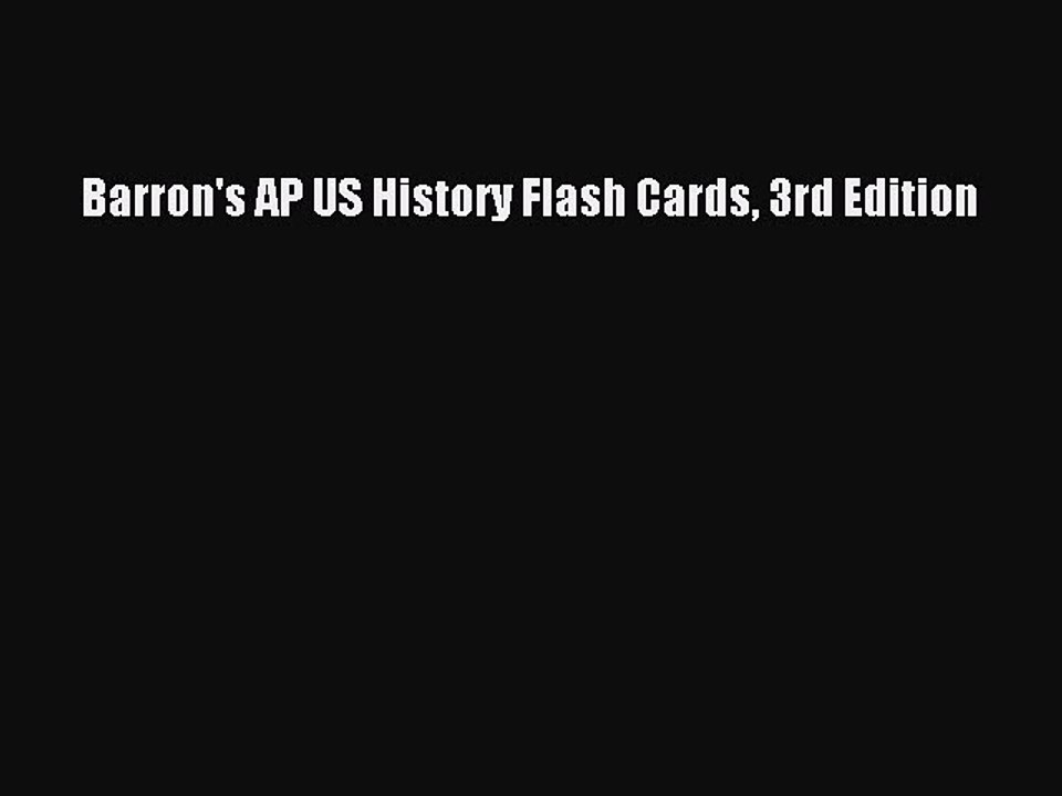 PDF Barron's AP US History Flash Cards 3rd Edition Free Books