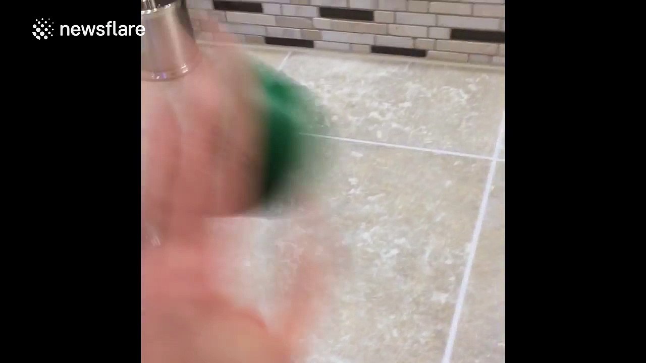 Man throws ball to himself through mirror in crazy optical illusion