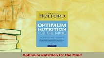 Read  Optimum Nutrition for the Mind Ebook Free