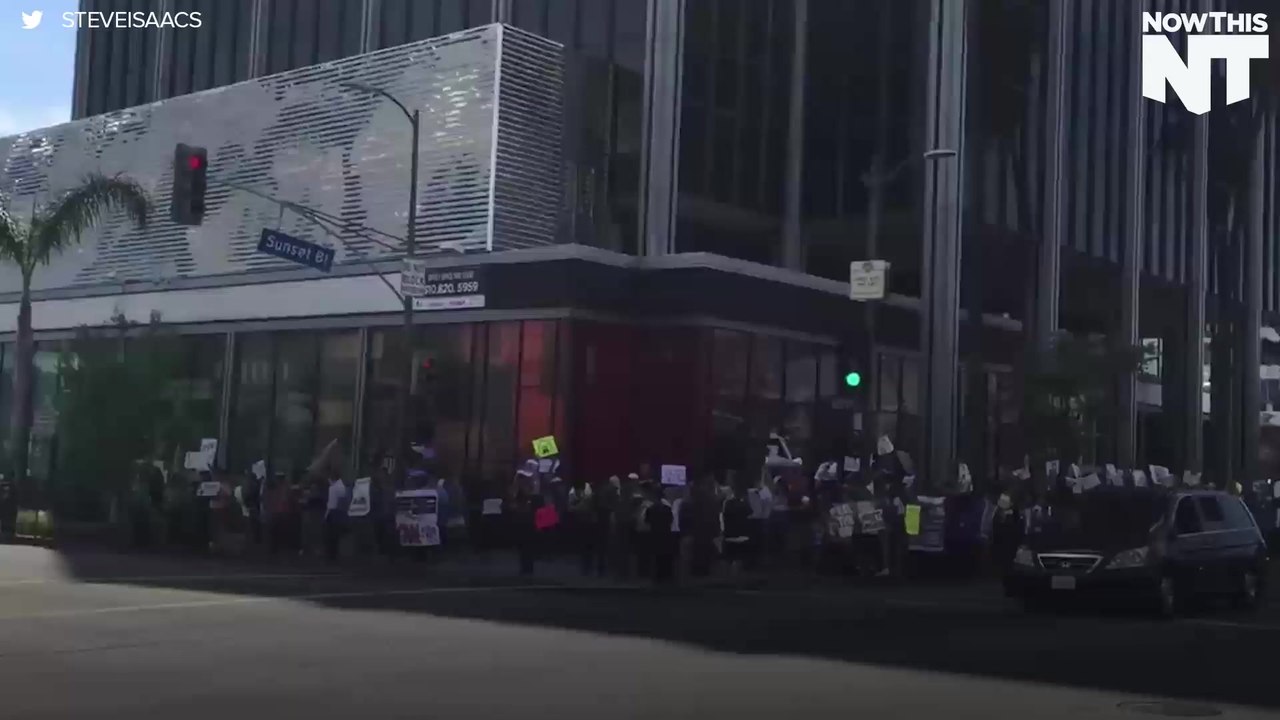 Hundreds Of Bernie Sanders Supporters Protested CNN's Lack Of Bernie Coverage in L.A.