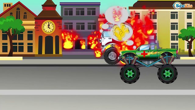 Мультики про Машинки. Полицейская Машина и Монстр Трак. Спасательная Техника для детей. Кар Кар