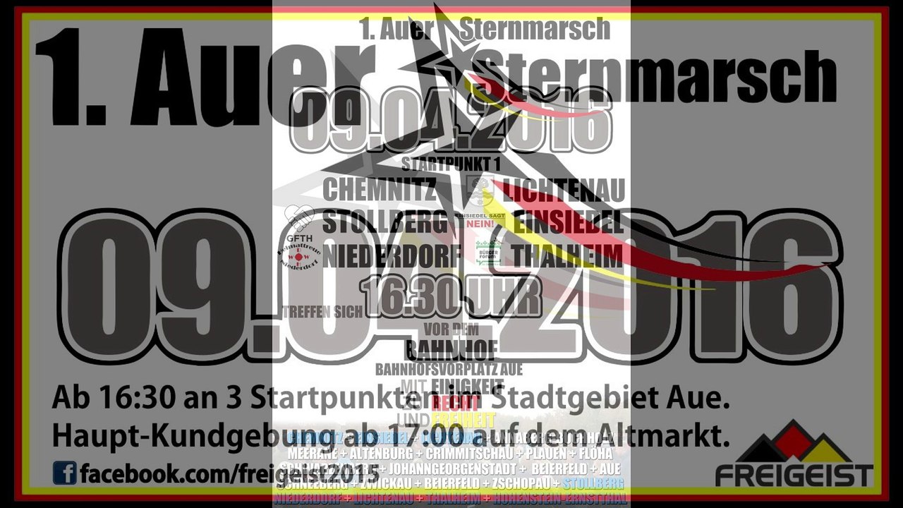 Sternmarsch in aue am 09.04.2016