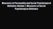 Read Measures of Personality and Social Psychological Attitudes: Volume 1: Measures of Social